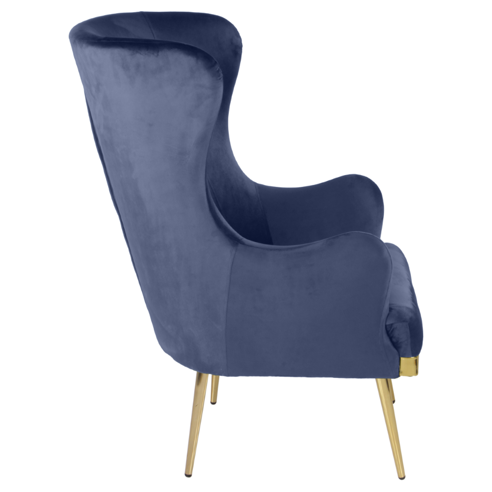 Primrose Camilla Wing Chair With Ottoman for Living Room Bedroom High Back Arm Rest Chair - Blue view 5